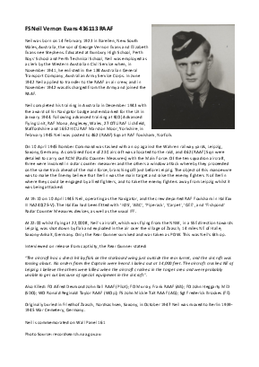 A preview of a PDF biography for Evans, Neil Vernon